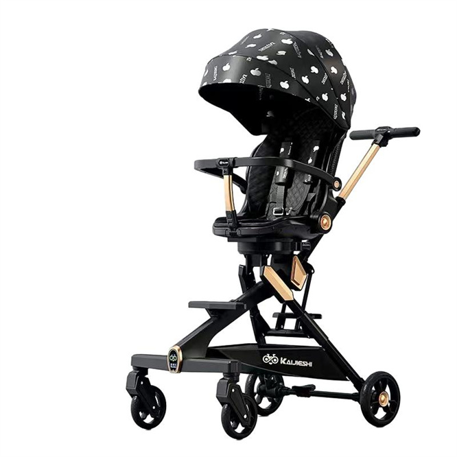 high quality easy 360 degree reversal with one hand high landscape cloud vision five-point seat belt baby stroller 