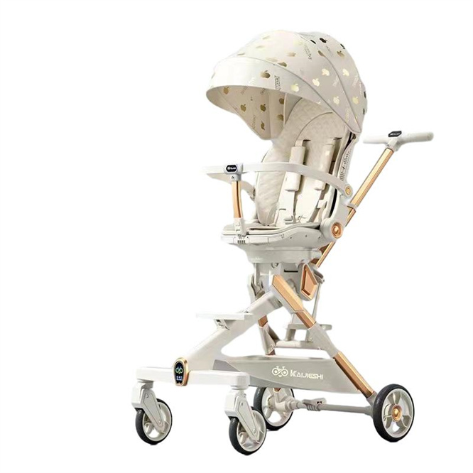 high quality easy 360 degree reversal with one hand high landscape cloud vision five-point seat belt baby stroller