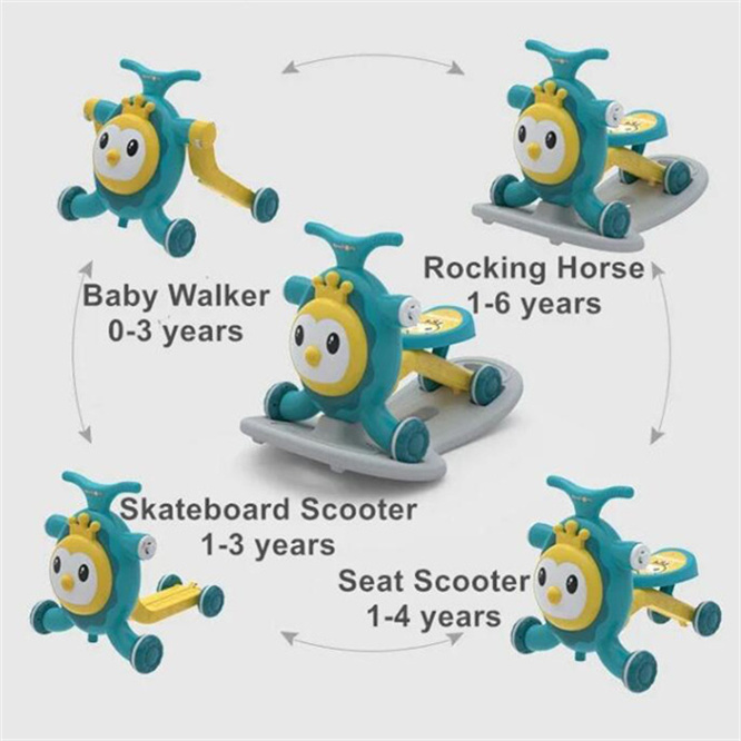 Affordable baby walker trolley with rocking chair function 4-in-1 multi-functional retrofit baby walker 